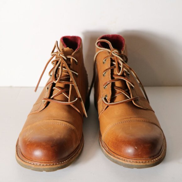 Olukai Mauna Iki Mens Leather Lace Up Chukka Boot 11 Brown Wool Lining - Picture 3 of 9